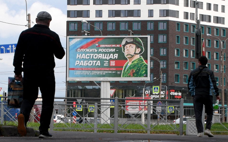 Billboard zachęcający Rosjan do służby wojskowej, 20 sierpnia 2022 r.