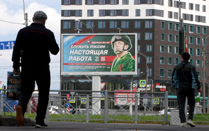 Billboard zachęcający Rosjan do służby wojskowej, 20 sierpnia 2022 r.