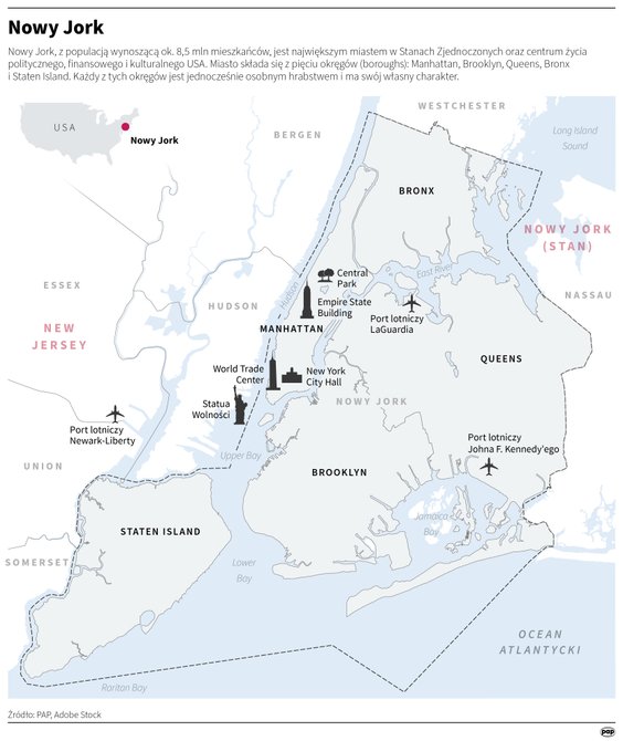 Mapa Nowego Jorku