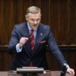 Szef KPRP Zbigniew Bogucki przemawia na sali posiedzeń Sejmu