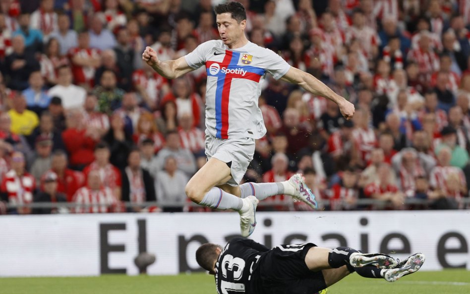 Robert Lewandowski w meczu z Athletic Bilbao