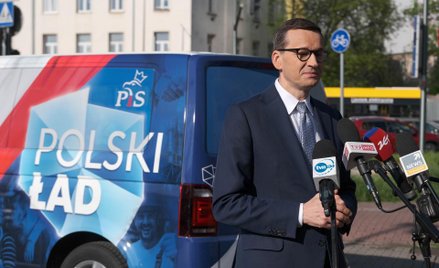 Premier Mateusz Morawiecki promuje "Polski Ład" w Warszawie