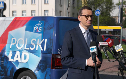 Premier Mateusz Morawiecki promuje "Polski Ład" w Warszawie