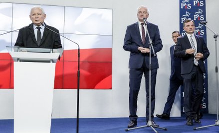 Liderzy ugrupowań wchodzących w skład Zjednoczonej Prawicy i Mateusz Morawiecki