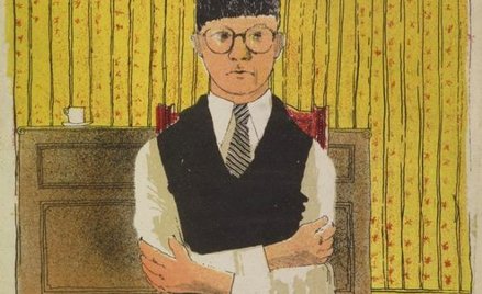 David Hockney, Self Portrait, 1954, Lithograph in Five Colors, 11 1/2 x 10 1/4" Edition: 5 (approxim