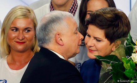 Prezes PiS Jarosław Kaczyński i Beata Szydło Fot. P. Kopczynski