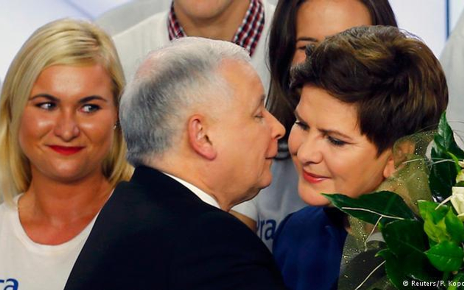 Prezes PiS Jarosław Kaczyński i Beata Szydło Fot. P. Kopczynski