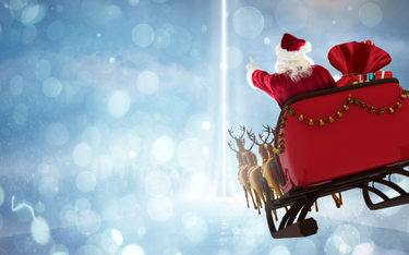 Św. Mikołaj rozpoczyna swą trasę reniferowym zaprzęgiem z bieguna północnego
