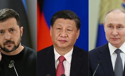 Wołodymyr Zełenski, Xi Jinping i Władimir Putin