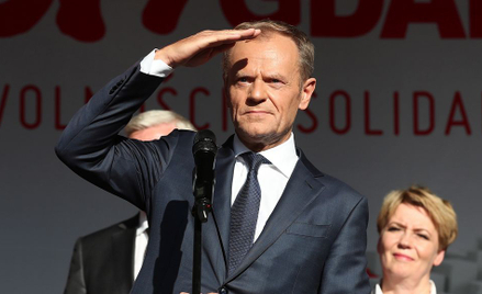 Donald Tusk 4 czerwca 2019 r. w Gdańsku. Po tym wystąpieniu pytań o jego plany jeszcze przybyło