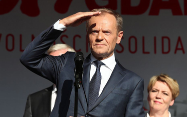 Donald Tusk 4 czerwca 2019 r. w Gdańsku. Po tym wystąpieniu pytań o jego plany jeszcze przybyło