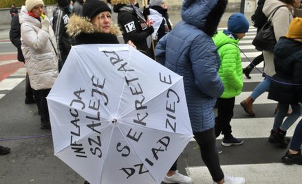 Protest pracowników sfery budżetowej przeciwko planowanemu zamrożeniu ich płac w przyszłym roku