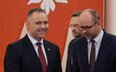 Prezydent Karol Nawrocki, szef KPRP Zbigniew Bogucki oraz szef Biura Polityki Międzynarodowej KPRP M