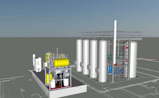 Wizualizacja oczyszczalni ścieków w Jarocinie.