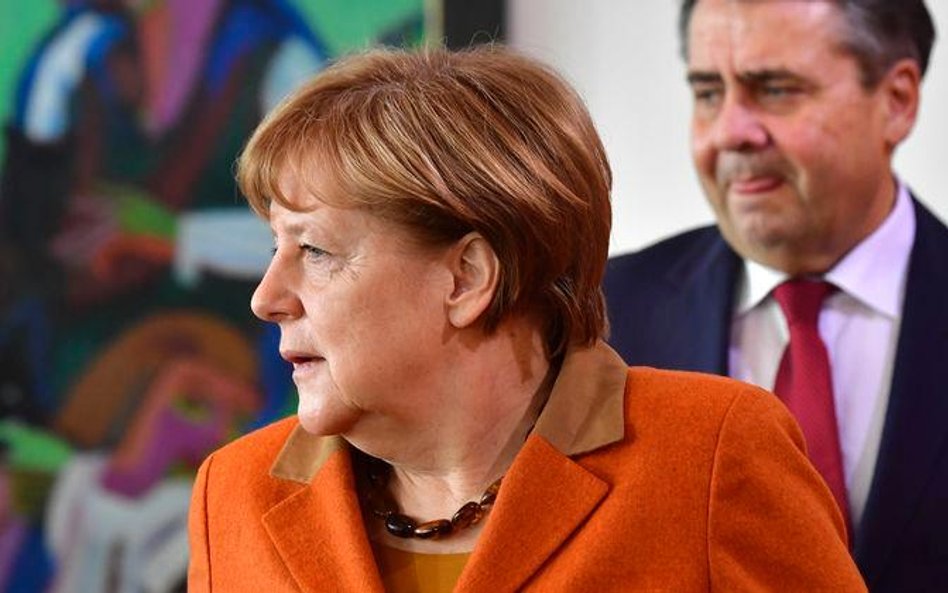 Kanclerz Niemiec Angela Merkel i szef niemieckiej dyplomacji Sigmar Gabriel