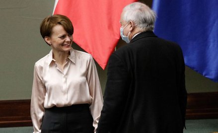 Jadwiga Emilewicz i Jarosław Kaczyński. Wicepremier spóźniła się ze złożeniem oświadczenia majątkowe