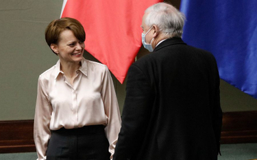 Jadwiga Emilewicz i Jarosław Kaczyński. Wicepremier spóźniła się ze złożeniem oświadczenia majątkowe