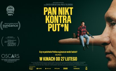 Plakat filmu dokumentalnego "Pan Nikt kontra Putin" Davida Borensteina i Pashy Talankina, mat.pras. 