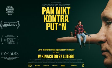 Plakat filmu dokumentalnego "Pan Nikt kontra Putin" Davida Borensteina i Pashy Talankina, mat.pras. 