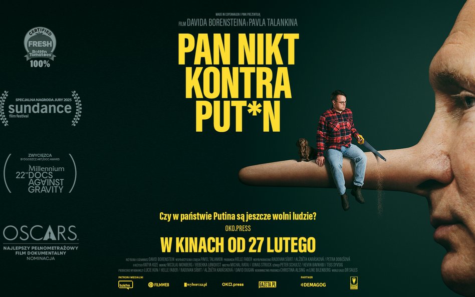 Plakat filmu dokumentalnego "Pan Nikt kontra Putin" Davida Borensteina i Pashy Talankina, mat.pras. 