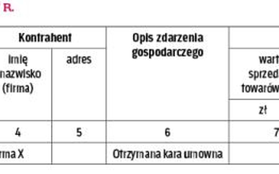 Wzór - zapisy w pkpir - luty 2017 r.