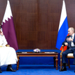 Emir Kataru Tamim bin Hamad al-Sani i przywódca Rosji Władimir Putin