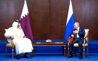 Emir Kataru Tamim bin Hamad al-Sani i przywódca Rosji Władimir Putin