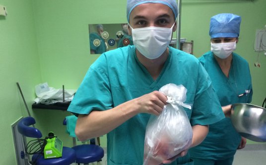 Serce w jałowym worku.