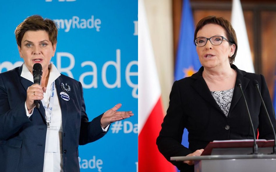 Kandydatka PiS na premiera Beata Szydło i premier Ewa Kopacz