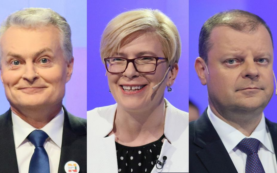 Od lewej: ekonomista i bankowiec Gitanas Nauseda, była minister finansów Ingrida Šimonyte oraz premi