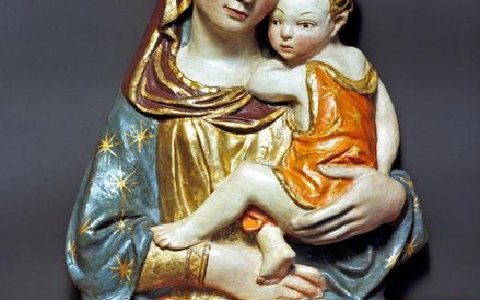 Warsztat Lorenza Ghibertiego, Matka Boska z Dzieciątkiem, 1425–1430, rzeźba ze stiuku polichromowane