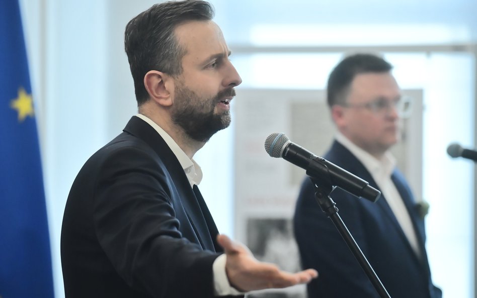 Na wspólnej konferencji Władysław Kosiniak-Kamysz musiał się nieźle natrudzić, by wbić się w potok s