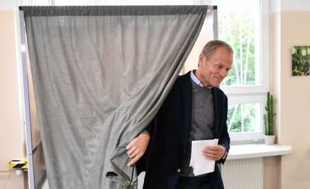 Donald Tusk podczas wyborów do Parlamentu Europejskiego w 2019 roku