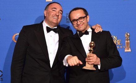 Prodeucent "Lewiatana" Aleksander Rodniański (z lewej) i reżyser filmu Andries Zwiagincew.