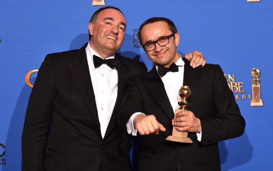 Prodeucent "Lewiatana" Aleksander Rodniański (z lewej) i reżyser filmu Andries Zwiagincew.