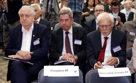 Andrzej Rzepliński, Andrzej Zoll, Marek Safjan podczas wrześniowego kongresu sędziów