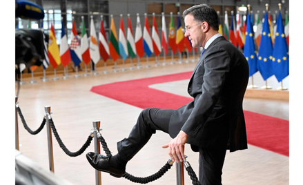 Mark Rutte podczas unijnego szczytu w Brukseli, 22 marca 2024 r.