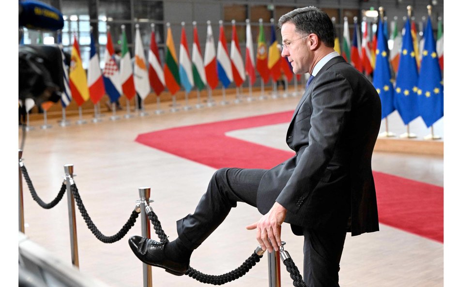 Mark Rutte podczas unijnego szczytu w Brukseli, 22 marca 2024 r.