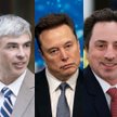 Elon Musk (w środku), właściciel m.in. Tesli i SpaceX, Larry Page (z lewej), współzałożyciel koncern