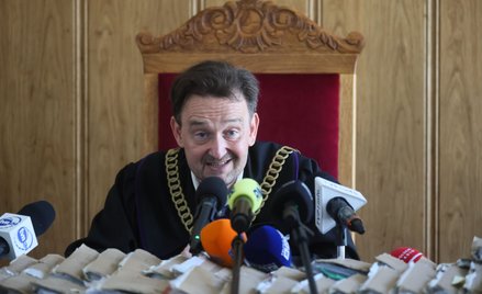 Sędzia Maciej Mitera na sali rozpraw Sądu Rejonowego dla Warszawy-Śródmieścia. Sąd skazał Łukasza Ża