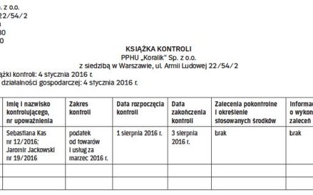 WZÓR książki kontroli