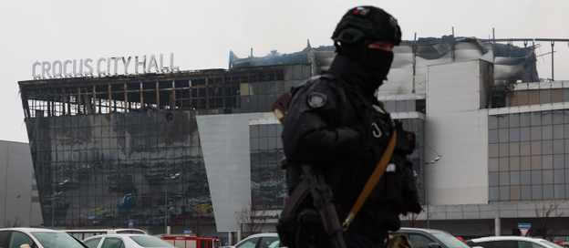 Crocus City Hall w Krasnogorsku pod Moskwą po zamachu terrorystycznym