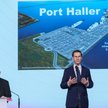 Konferencja prasowa w czasie której przedstawiono koncepcję budowy Port Haller