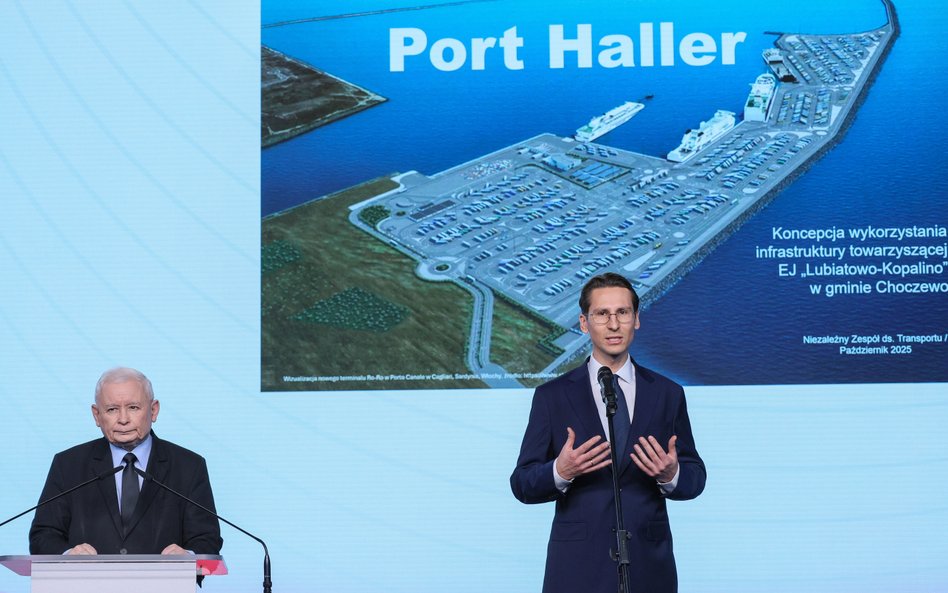 Konferencja prasowa w czasie której przedstawiono koncepcję budowy Port Haller