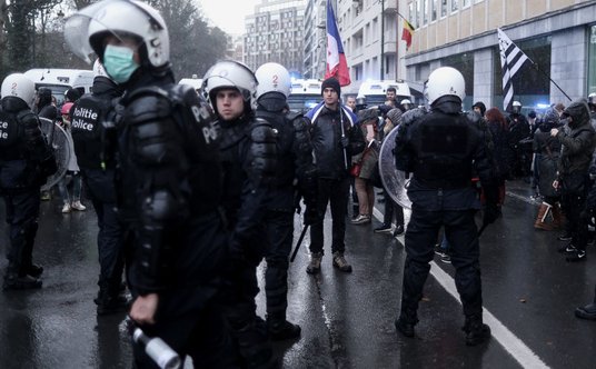 Na protestujących czekały pododdziały belgijskiej prewencji