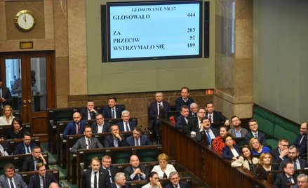 Na telebimie rezultat głosowania nad ustawą o SN, 13 stycznia 2023