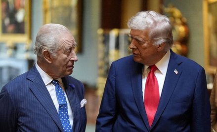 Król Karol III z prezydentem USA Donaldem Trumpem w zamku Windsor, zdjęcie archiwalne z 18 września 