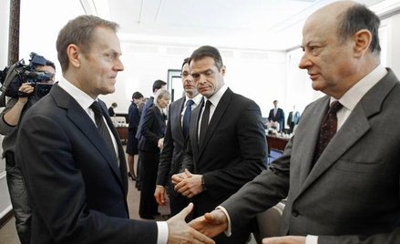 Jacek Rostowski, minister finansów z premierem Donaldem Tuskiem w czasie posiedzenia rządu