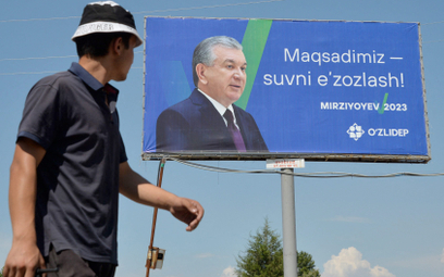 Wyborczy billboard Szakwata Mirzijojewa