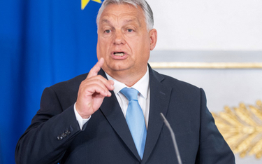 Premier Węgier Viktor Orban na konferencji prasowej po szczycie migracyjnym w Wiedniu